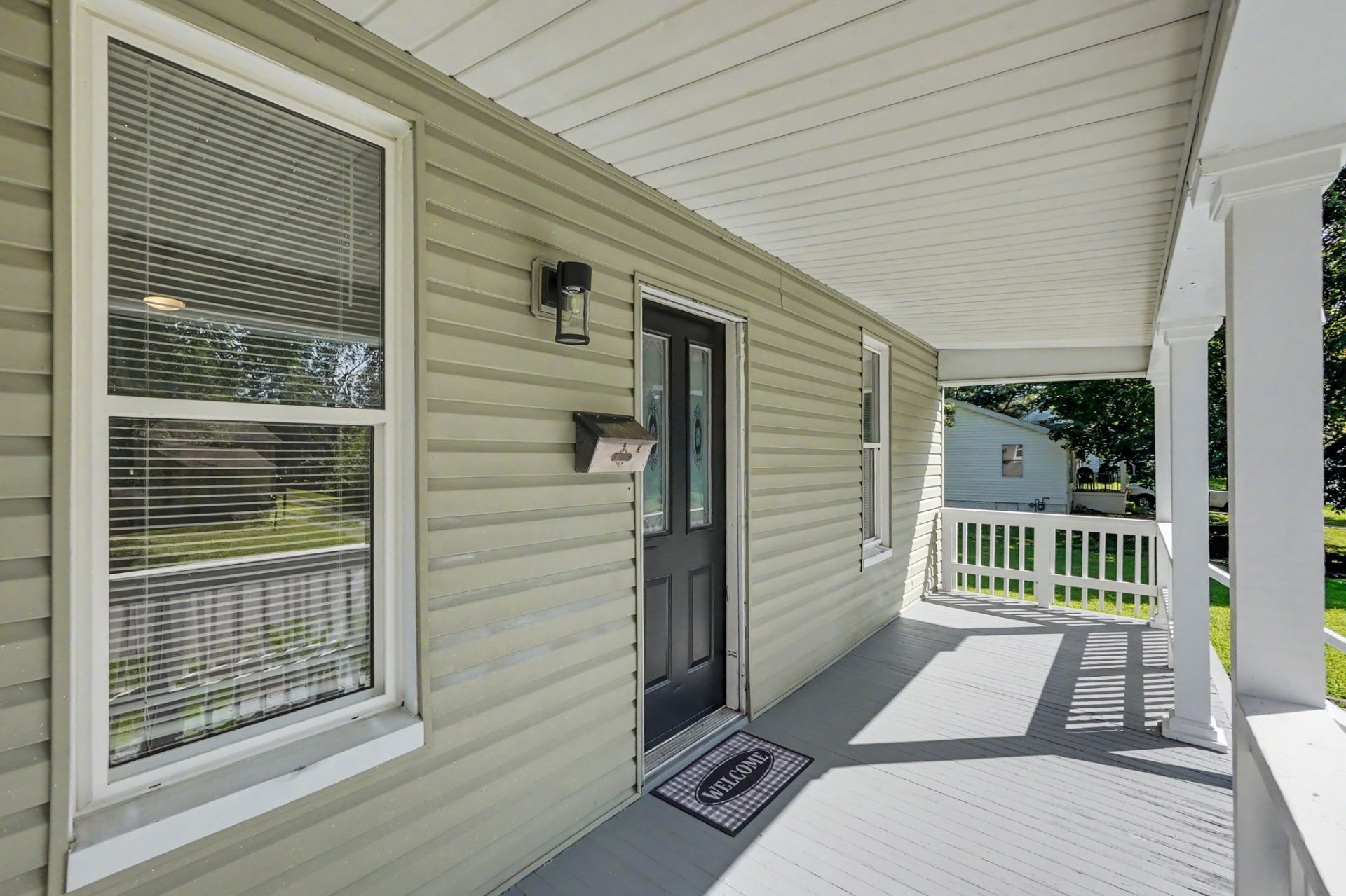 Belleville home, covered front porch and entry